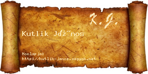 Kutlik János névjegykártya