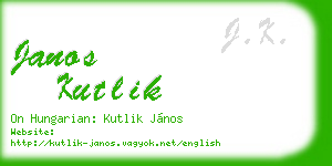 janos kutlik business card